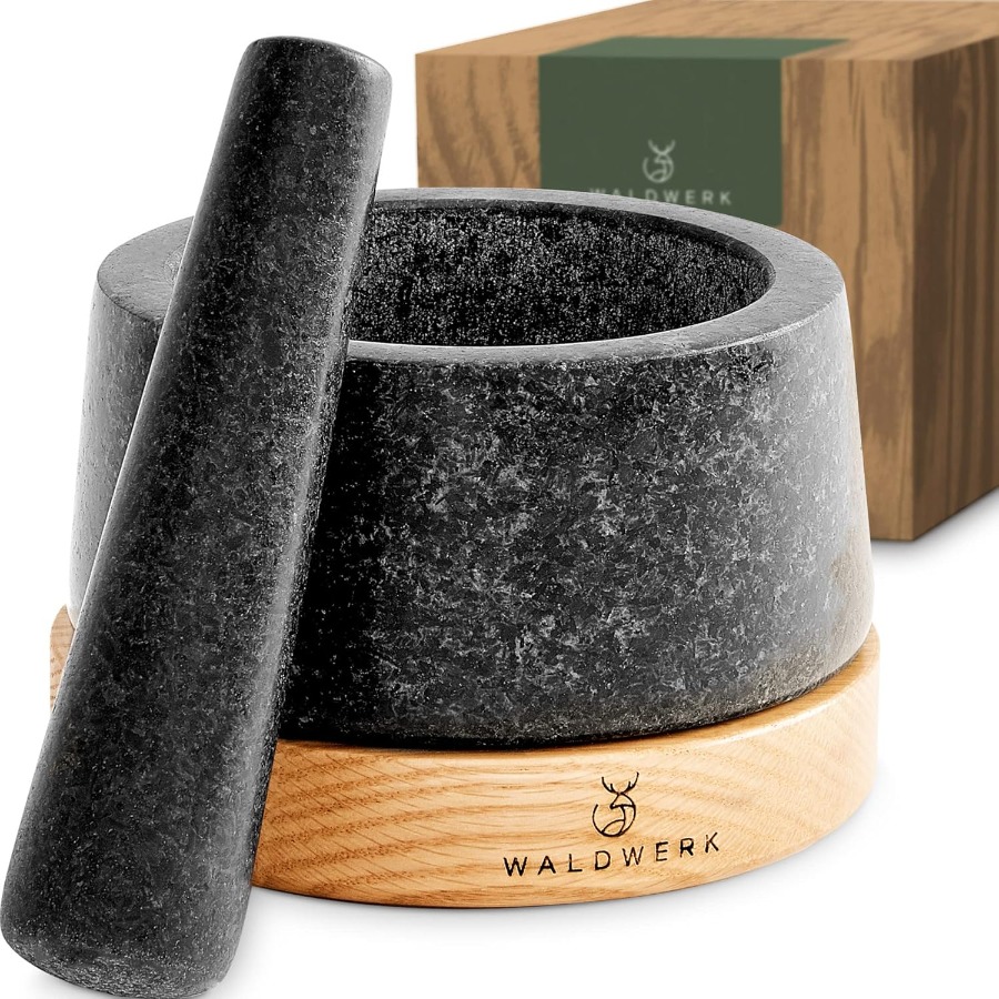 Mortar Pestle Granite - WALDWERK Mortar and Pestle Set with