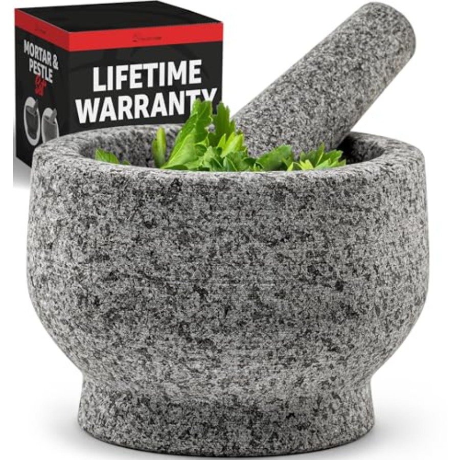 Mortar Pestle Granite - PriorityChef Large Mortar and Pestle Set