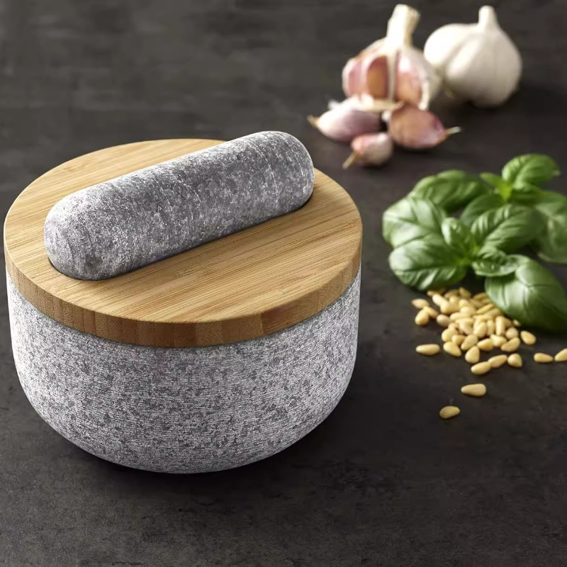 Bamboo cover granite pestle, s - Mortar Pestle Granite recensie en prijs