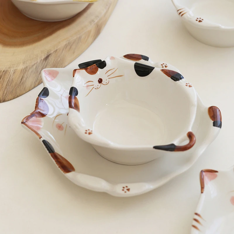 Cartoon Cat Ceramic Bowl Plate - Home Cooking For Cats recensie en prijs