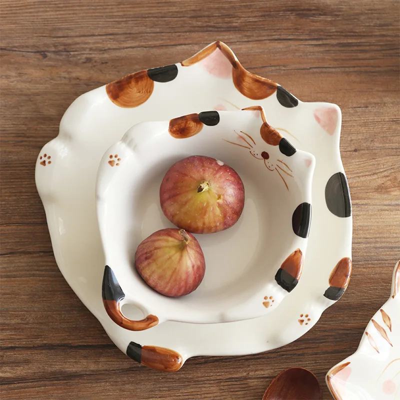 Cartoon Cat Ceramic Bowl Plate - Home Cooking For Cats recensie en prijs