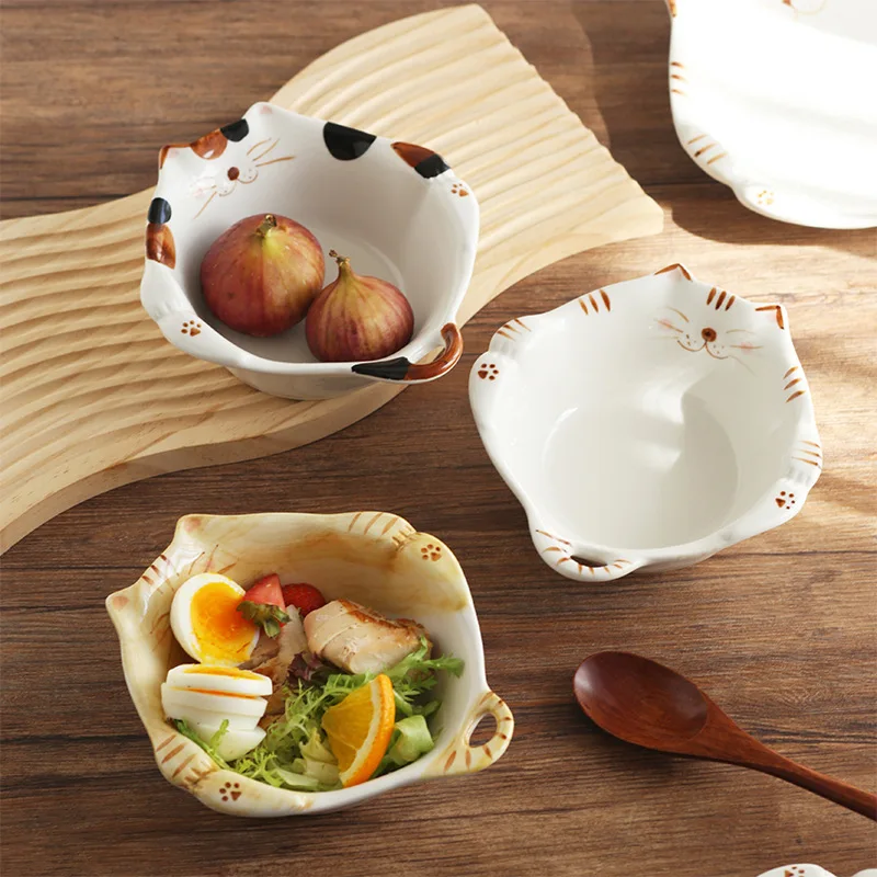 Cartoon Cat Ceramic Bowl Plate - Home Cooking For Cats recensie en prijs