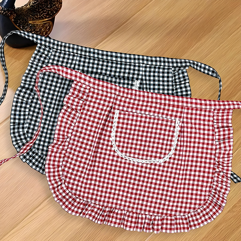 Half Waist Square Check Apron  - Home Cooking On recensie en prijs