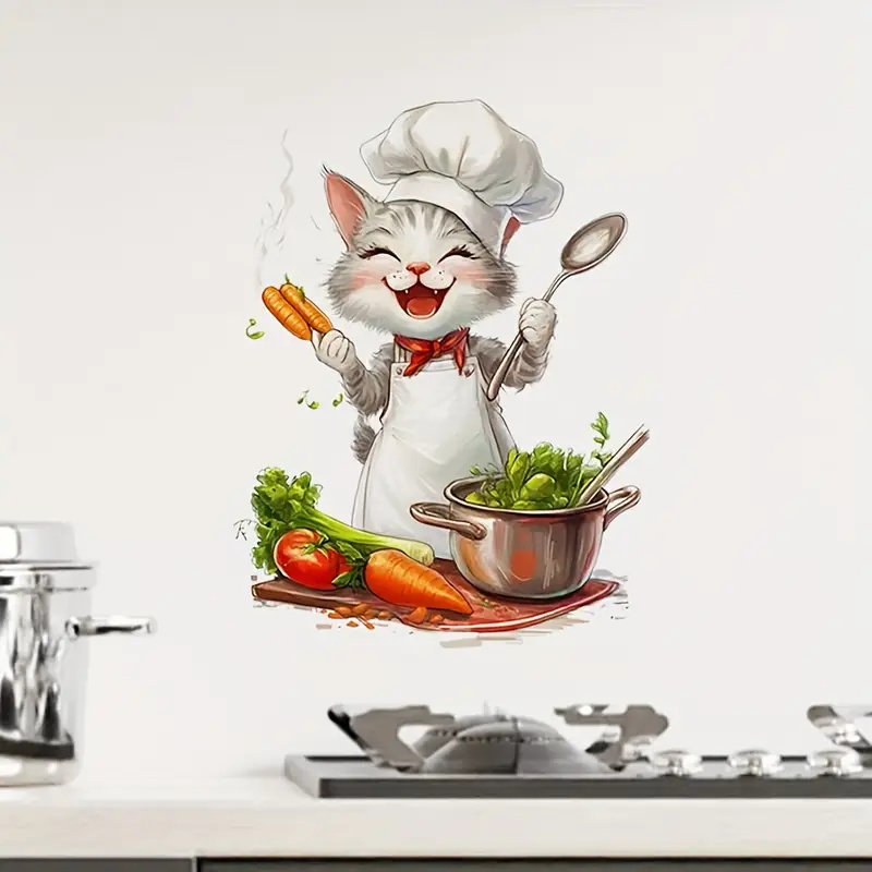 Cartoon Cat Cooking Stickers,  - Home Cooking For Cats recensie en prijs