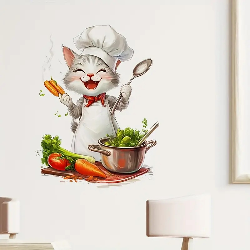 Cartoon Cat Cooking Stickers,  - Home Cooking For Cats recensie en prijs