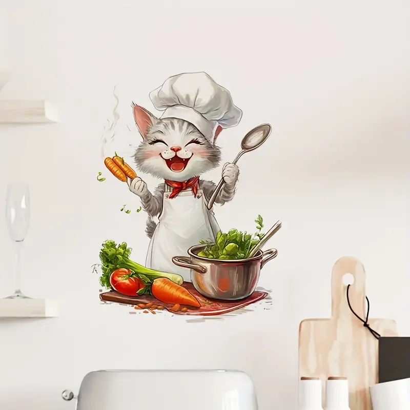 Cartoon Cat Cooking Stickers,  - Home Cooking For Cats recensie en prijs