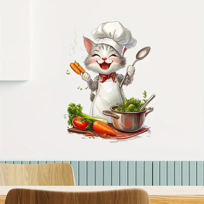 Cartoon Cat Cooking Stickers,  - Home Cooking For Cats recensie en prijs