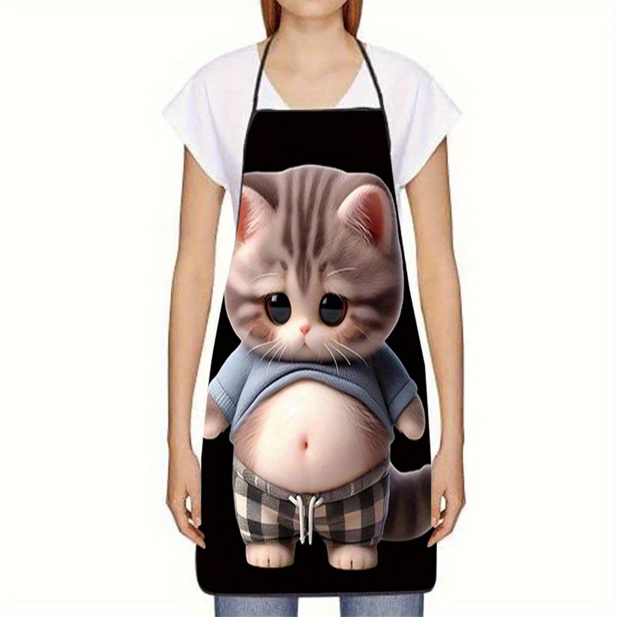Cute Cartoon Cat Print Apron,  - Home Cooking For Cats recensie en prijs