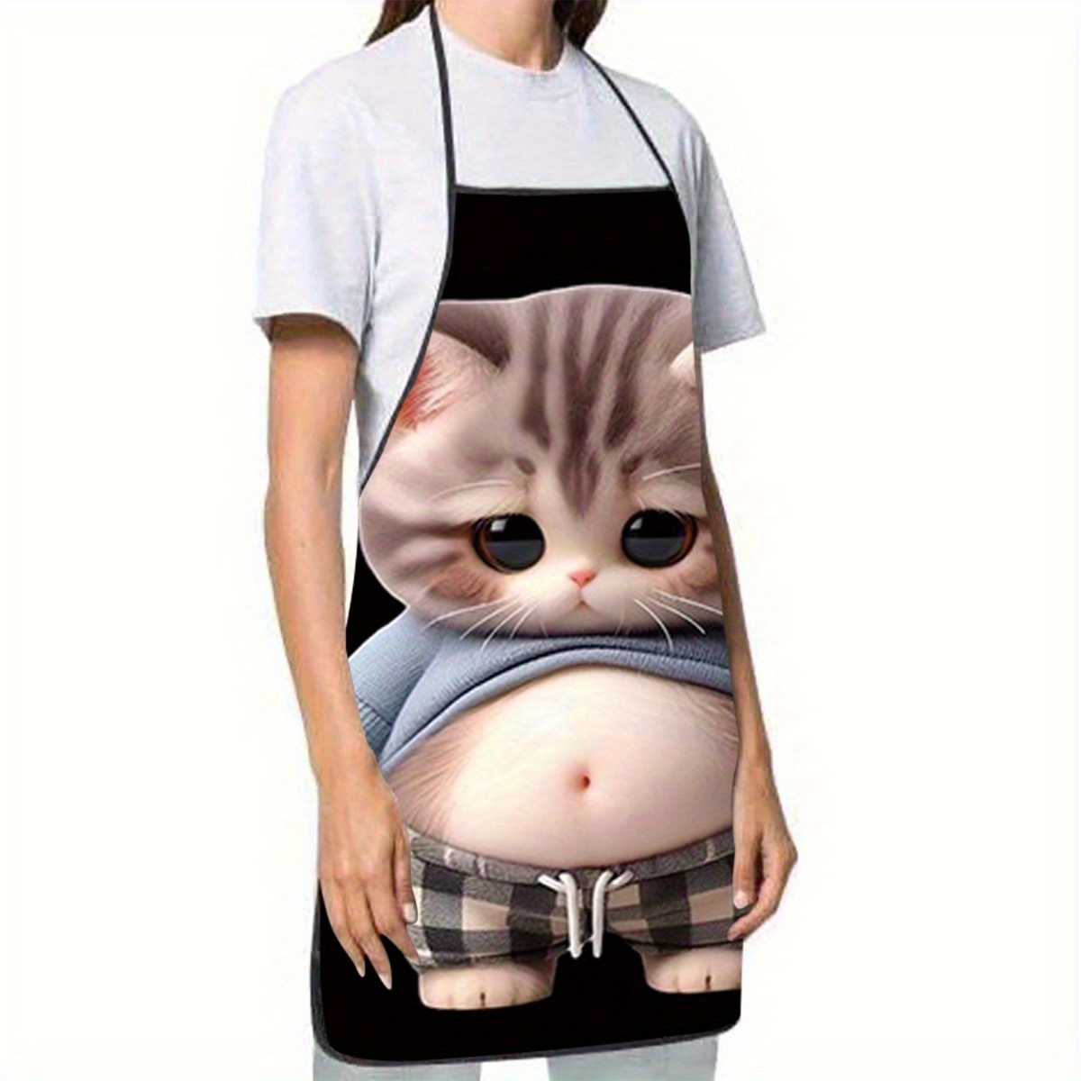 Cute Cartoon Cat Print Apron,  - Home Cooking For Cats recensie en prijs