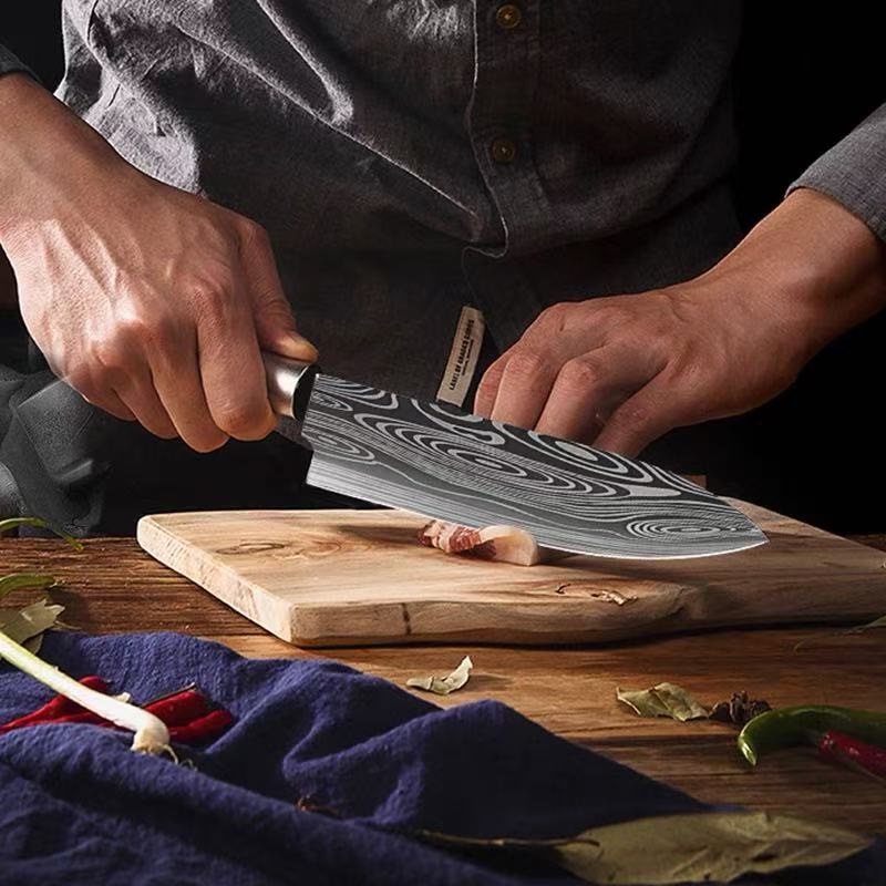 Damascus pattern Kitchen Knife - Home Cooking Help recensie en prijs