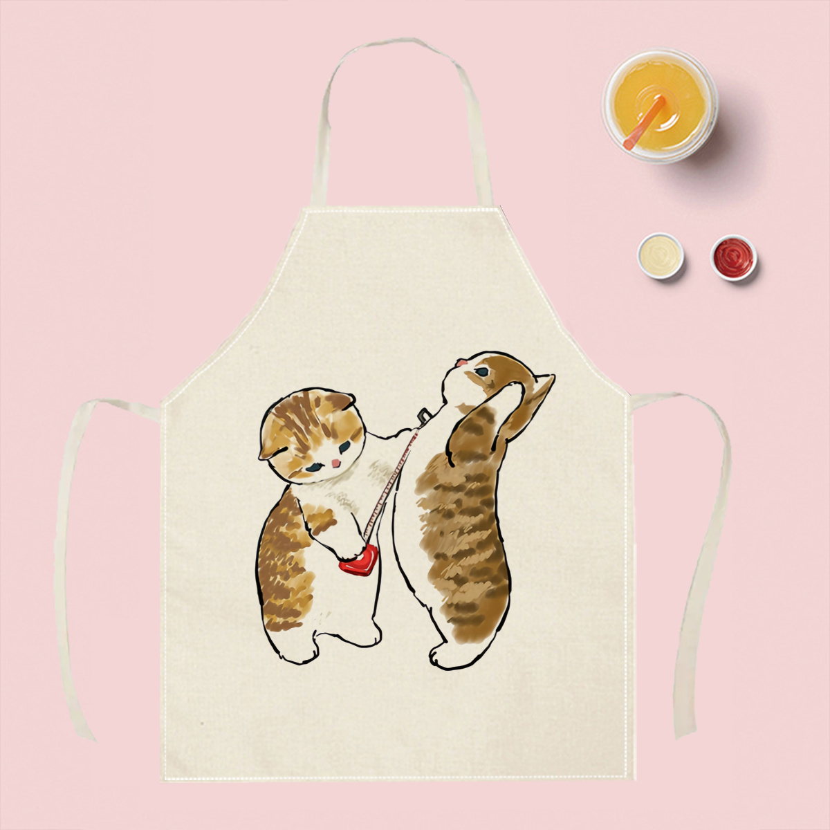 1pc Cute Cats Playing Apron Li - Home Cooking For Cats recensie en prijs