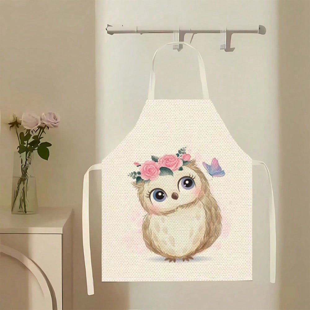 1pc A Cute Owl-Patterned Linen - Home Cooking On recensie en prijs