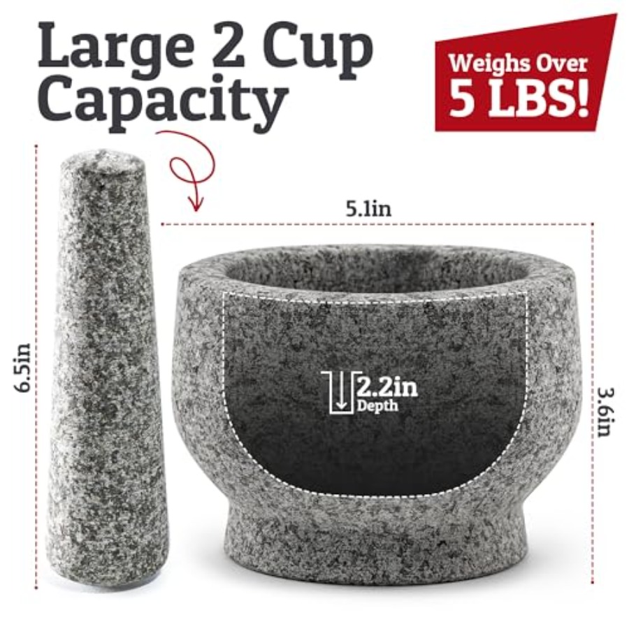 PriorityChef Large Mortar and  - Mortar Pestle Granite recensie en prijs