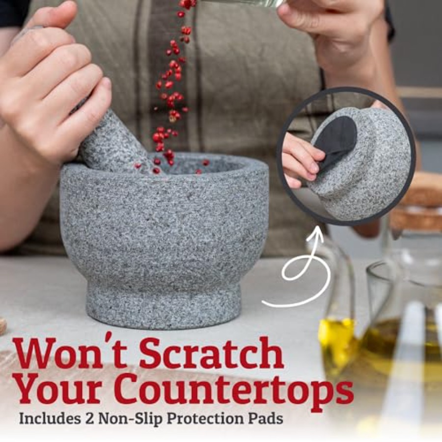 PriorityChef Large Mortar and  - Mortar Pestle Granite recensie en prijs