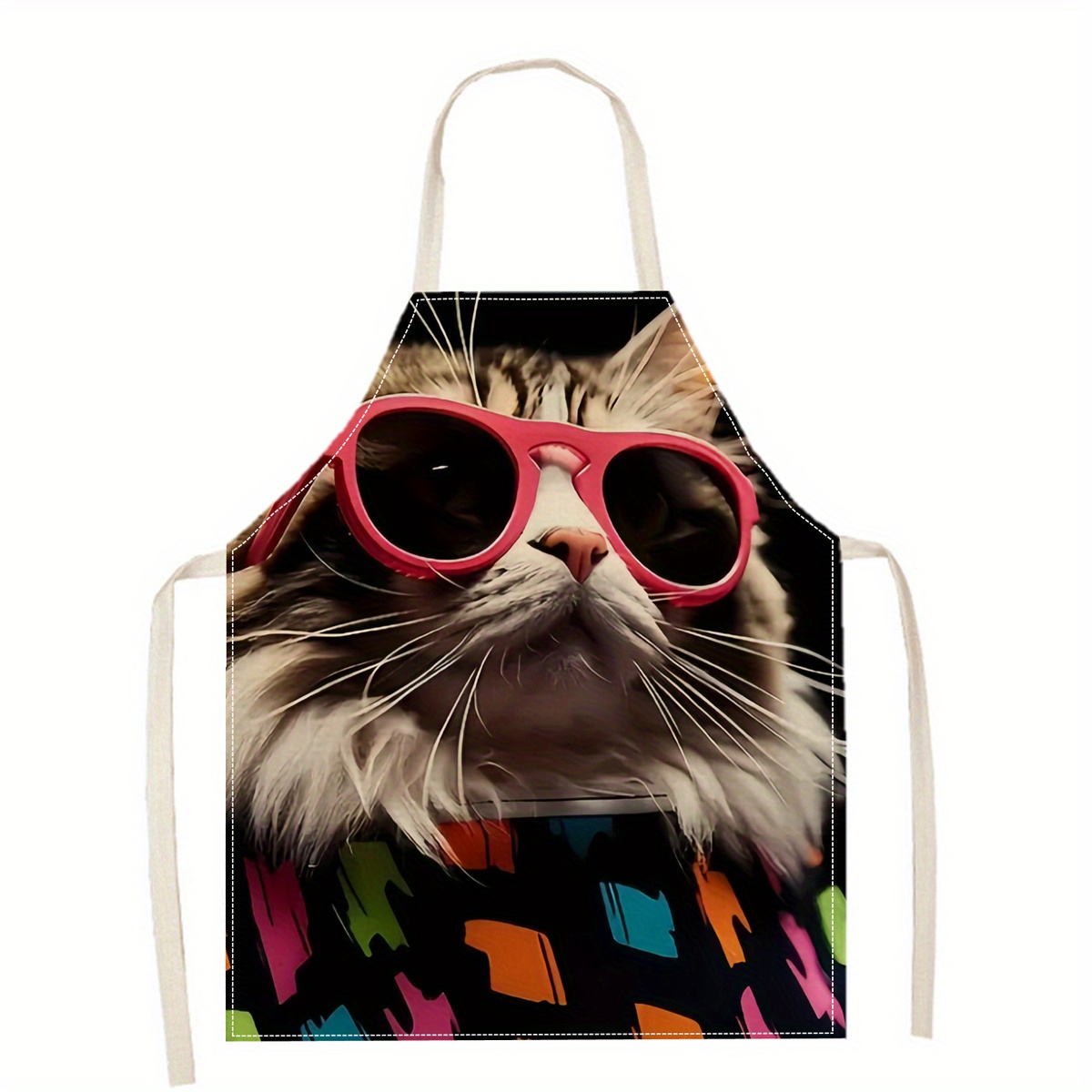 Linen Apron Funny Cat Sunglass - Home Cooking For Cats recensie en prijs